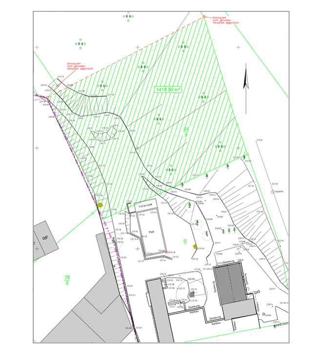 Bemaßungsplan als Grundlage der Gartengestaltung