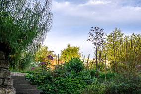 Pflanzplanung im Einklang mit der Architektur, Ein Aufgang als Eingang in den Garten