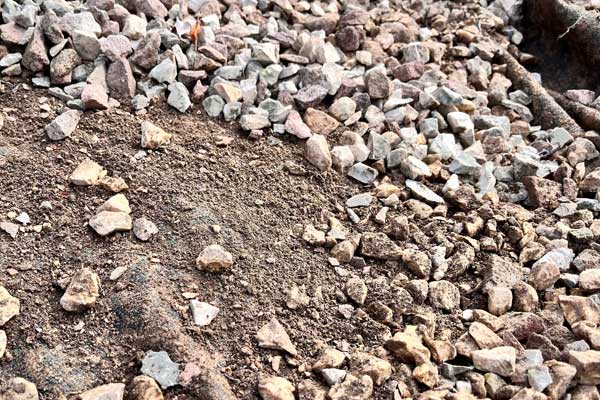 Unter der Steinschicht kommen im Laufe der Jahre abgelagerte Nullanteile aus Staub, Sand und Laub zum Vorschein – ein perfekter Keimboden für Wildkräuter.