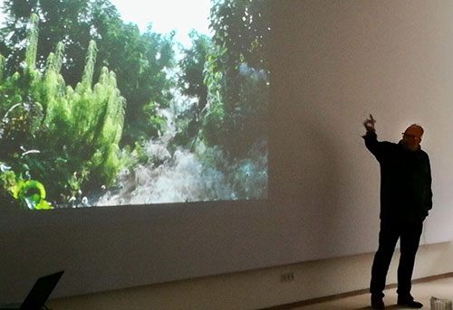 Torsten Matschiess bei einem Vortrag in der Bildungsstätte Gartenbau in Grünberg, Foto: Herrman Gröne